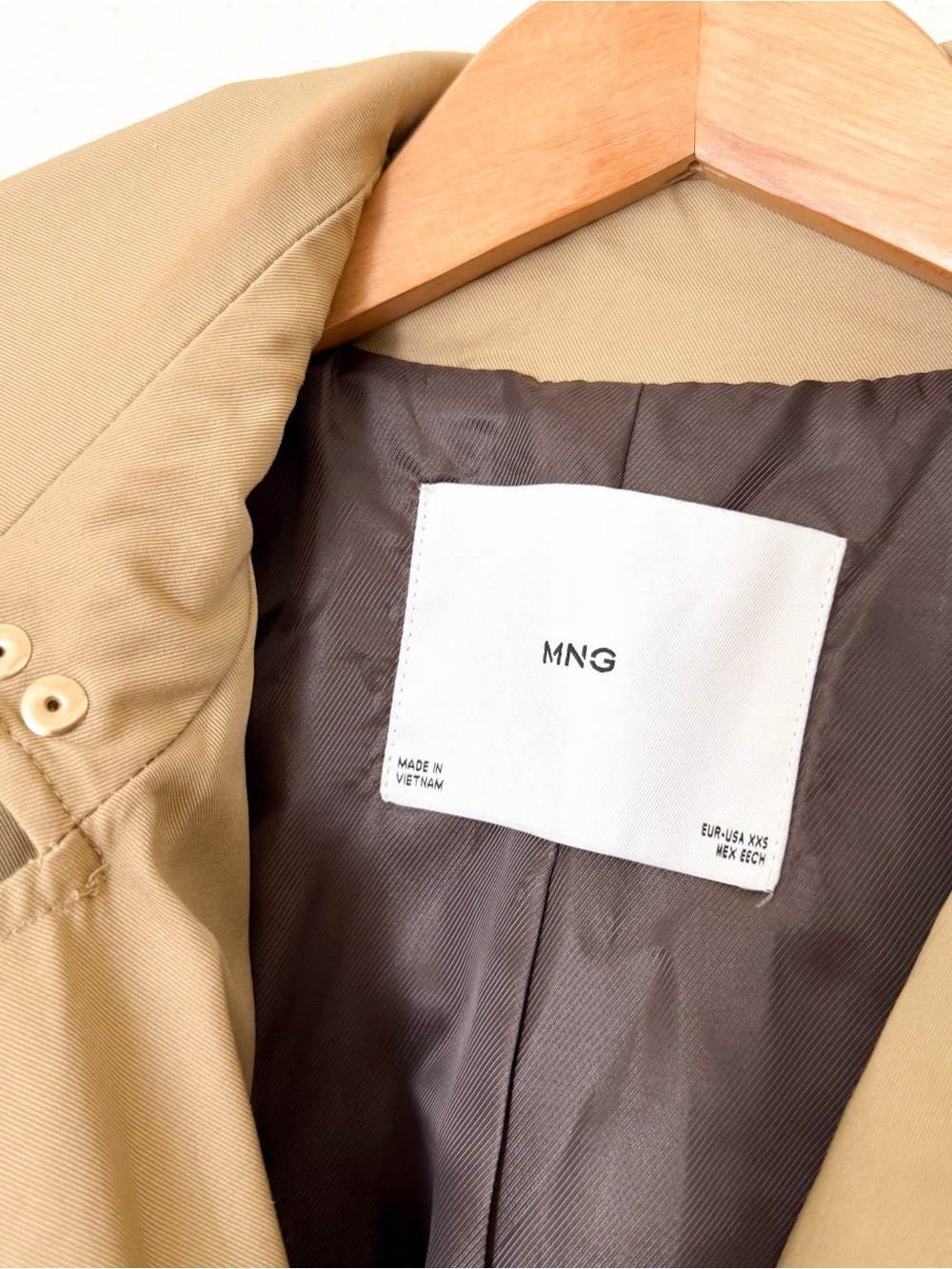 Mango Classic Double Breasted Belted Longline Trench Coat in Beige - Picture 7 of 16